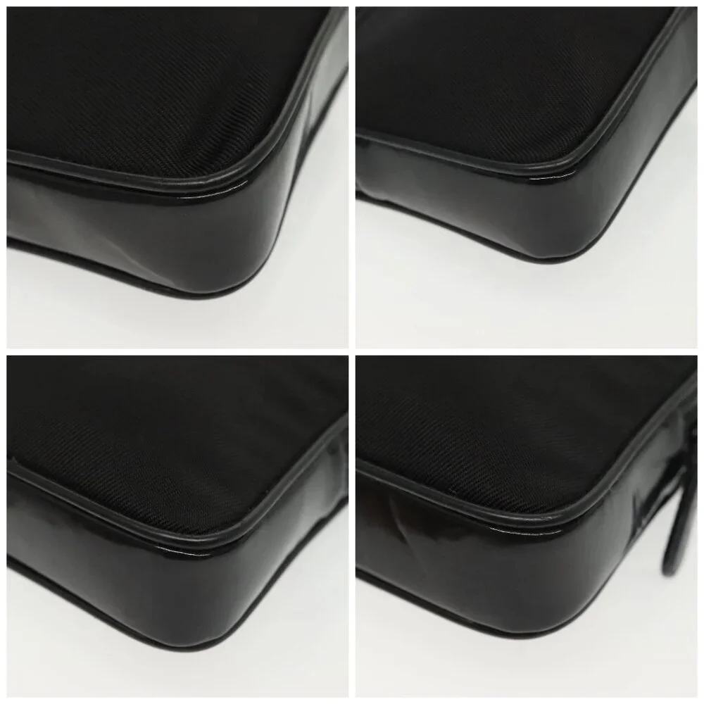 GUCCI Bamboo Hand Bag Nylon 2way Black Silver 007 2040 0275 Auth 141697 - Picture 14 of 16